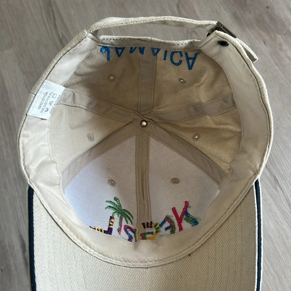 Beige Negril Jamaica Embroidered Cap